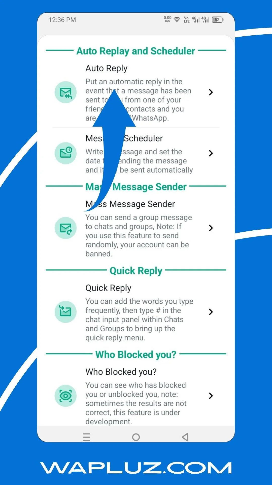 WhatsApp Plus Respuesta Automática Captura de pantalla