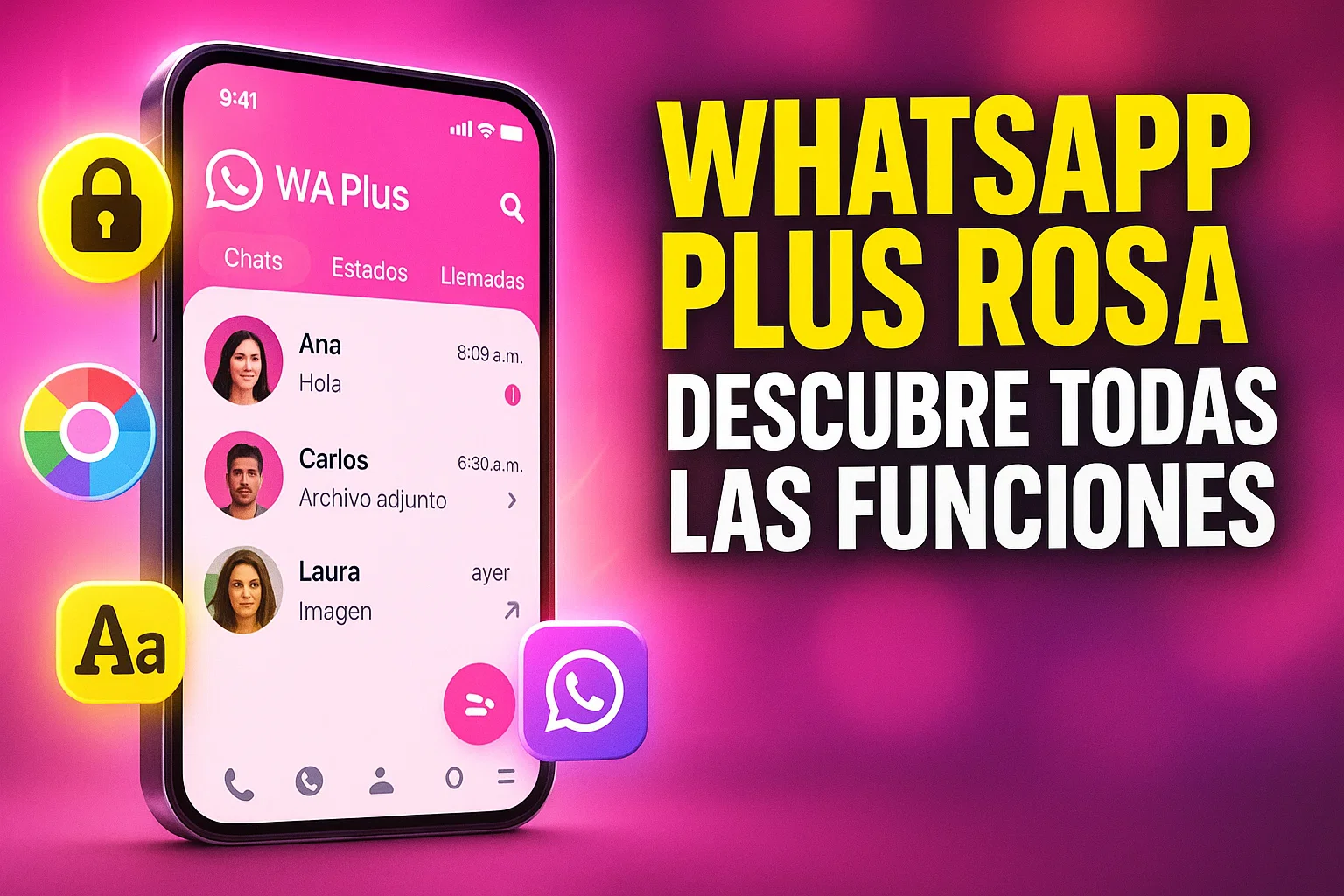 Descargar WhatsApp plus Rosado Original Ultima Version 2025