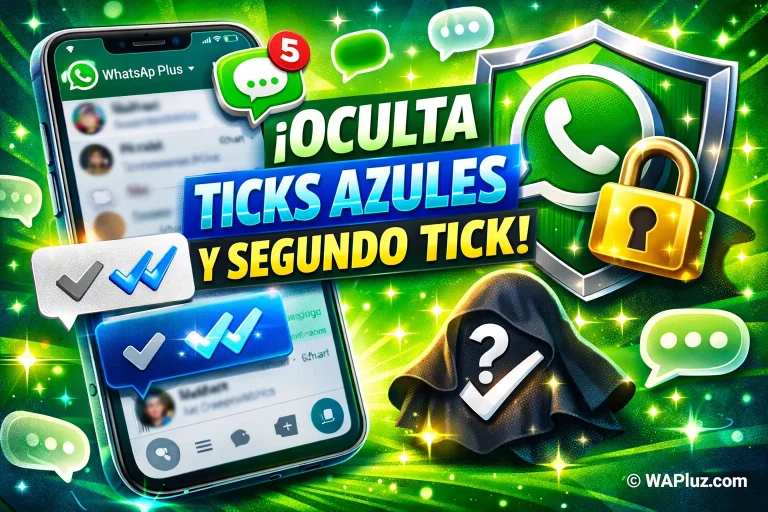 Oculta Ticks Azules y Segundo Tick en WhatsApp Plus